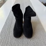 Lucky Brand  Black Genuine Suede Leather Block Heel Ankle Boots Booties Sz 8.5 Photo 2