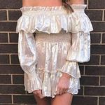 Alice McCALL  Metallic Ruffle Off the Shoulder Mini Romper Photo 0