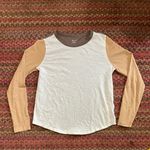 Madewell  BROWN TAN Colorblock Long Sleeve Shirt Photo 0