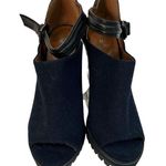 H&M Boots Booties Navy Blue Suede Open Toe Ankle Strap Heels US 9 l EURO 39 Photo 10