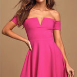 Lulus pink off shoulder v dress Photo 0