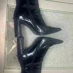 Free People  Black Patent Leather Square toe Ankle Boot Retro US 9 Photo 2