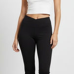 OQQ High Waist Flare Leggings Women's M Black Stretch Yoga Pants Bootcut Size M Photo 0