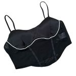 Privy Black Rhinestone Faux Corset Top Photo 6