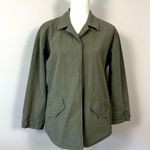 Monrow Vintage Cotton Shirt Jacket in Military Green Size XS Photo 4