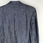 Banana Republic Women's Blazer Blue Linen One Button Casual Photo 4