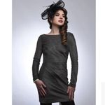 Diane Von Furstenberg ❤️ Long-Sleeve Metallic-Knit Mini Dress Size 10 EUC! 0442‎ Photo 5