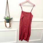 Lulus  Like What You See Rose Satin Asymmetrical Ruffled Midi Dress Size XL Photo 5