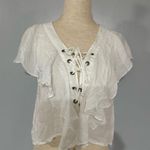 Show Me Your Mumu  Sheer White Crop Top Size Small Photo 8
