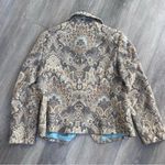Vintage Paisley Tapestry Light Blue Lining 14 Jacket Jeweled Buttons EUC Boho Brown Photo 6