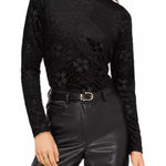 1. State ‎ Velour Floral Turtleneck Top Black NWOT Small Photo 0