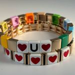 NWOT Roxanne assoulin set of two love heart bracelets Photo 1