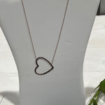 Heart‎ Pendant Necklace Rose Gold Tone Delicate Chain Minimalist Style Photo 0