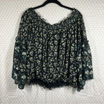 Free People Black White Rose Valley Off The Shoulder Top Photo 5