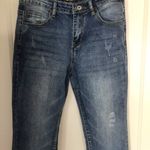 Women’s Medium Wash MidRise Slight Distress Babybell Jeans sz small Blue Photo 1