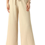 Allegra K Women's Pockets Tie Knot High Waist Wide Leg Paperbag Pants Size M Photo 0