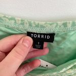 Torrid NEW NWT 1 Plus Size Stretch Mesh Cropped Shirred Cami Mint Green Floral Photo 4