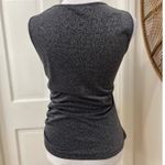 Escada Sz M? Sparkle Metallic Shimmer Ruched Evening Tank Top Luxury Gray Italy Silver Size M Photo 2
