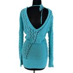 Cache Peek A Boo Metallic Kissed Knit Dbl V Tie Top Stretch Silk $118 NWT New Photo 6