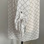 CAbi  Lattice Print Button Up Shirt Size Medium White Black Corpcore Officewear Photo 3