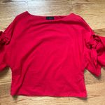 Topshop Cropped Blouse with Tie Sleeves Photo 0