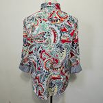 CHAPS  Red & Blue Paisley No Iron Button Down Size Large Photo 4