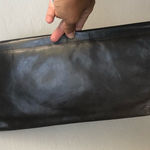 Charles Jourdan Dark Gray Leather Clutch asymmetrical East West bag Photo 0