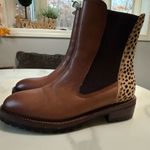 Vintage Havana  Brown Ankle Boots with Animal Print Accent Photo 5