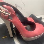 Fendi Platform Peep Toe High Heels Pink/White Made in Italy Women’s shoe size 36 Photo 10