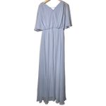 After Six After‎ Six Style 1565 Silver Dove Chiffon Flutter Sleeve V Neck Maxi Dress 6R Photo 1