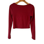 Edikted Crop Top Womens Large Red Long Sleeve Boat Neck Stretchy Boho Club Wear Photo 7