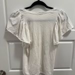 A.L.C. White Flutter Sleeve Cotton Shirt Photo 3