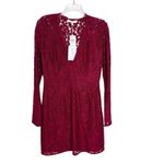 WAYF Say It Out Loud Lace Mini Dress Garnet Red Size M NWT Photo 3