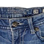 Miss Me Miss‎ Me Skinny Jeans Womens Sz 28 Medium Wash Thick Stitch Studed Bling JP61035 Photo 2