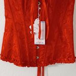 EVAbaby M Red Ruffle Satin Front Hook Bustier Size M Photo 2