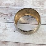 Vintage Bracelet Chunky Wide Hammered Pattern Gold Tone Photo 6