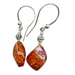 Baltic Amber Drop Earrings Orange Photo 2