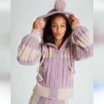 Love Shack Fancy  Jogger Lilac Chunky Bauble Knit Ribbed Alpaca/Wool Lounge Set L Photo 1