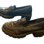 Crown Vintage Women's Black Chunky Platform Penny Loafers Size 10 Photo 0