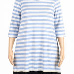 J. Jill Dress Womens Large Blue White Fit Striped A Photo 0