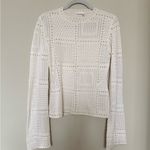 Chloé Chloe CASHMERE-BLEND SHEER SWEATER WITH DETAILED STITCHWORK AND FLARED SLEEVES Photo 2
