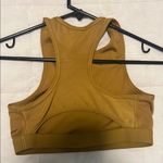 Nike  Mustard Racerback Sports Bra with Stripe Detail Photo 2