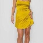 🌸AMTIOUS chain satin dress ✨ Yellow Size M Photo 1