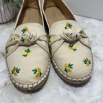 Talbots Izzy Lemon Knotted Canvas Espadrilles Size 6 Photo 3