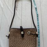 Brighton Vintage Woven Jute Twine Braid Strap Shoulder Bag Tan Brown Straw Bag Photo 14