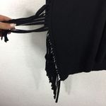 ZARA  Black Long Sleeve Fringe Bodycon Mini Dress Size Small Boho Western Photo 9