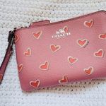 Coach NWOT Wristlet Wallet Nude Pink With Heart Print Photo 0
