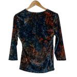 Soft Surroundings  Alyssa Velvet Knit Top Womens S Multicolor Ruched Hippie Fall Photo 2