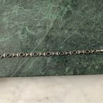 VTG onyx And Sterling Silver Filigree Tennis Link Bracelet 7” Black Photo 6