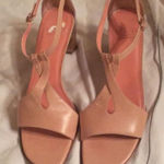 Joan & David  CJFabrizio Nude Leather Sandals Size 9.5 Vintage Heels Photo 0